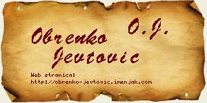 Obrenko Jevtović vizit kartica